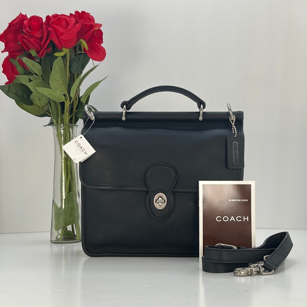 NEW Vintage Coach Willis Bag 9927 Black Leather Nickel Hardware 2005